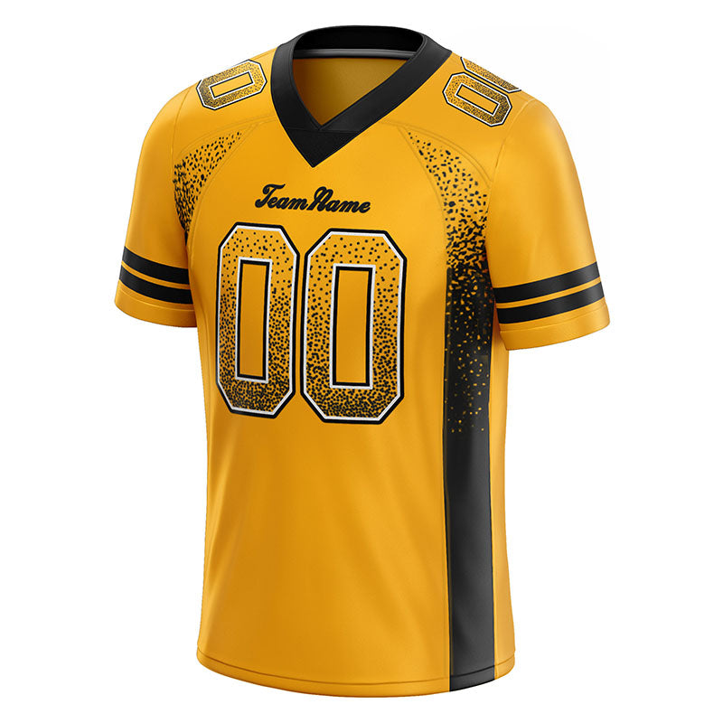 custom authentic drift fashion football jersey yellow-black mesh