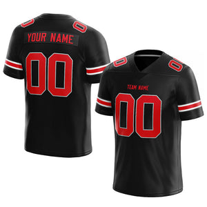 customized  authentic football jersey black-red-white