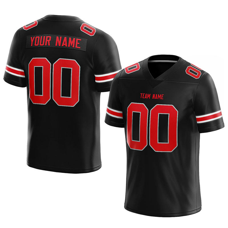 customized  authentic football jersey black-red-white