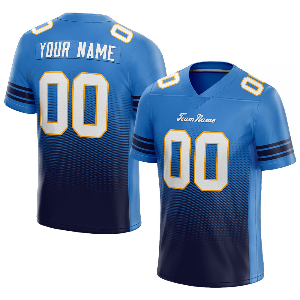 custom authentic gradient fashion football jersey navy-light blue