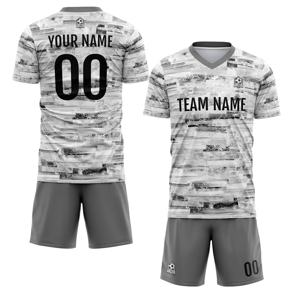 Uniforme de fútbol personalizado & camiseta para niños y adultos & conjunto personalizado & camiseta gris & papel tapiz