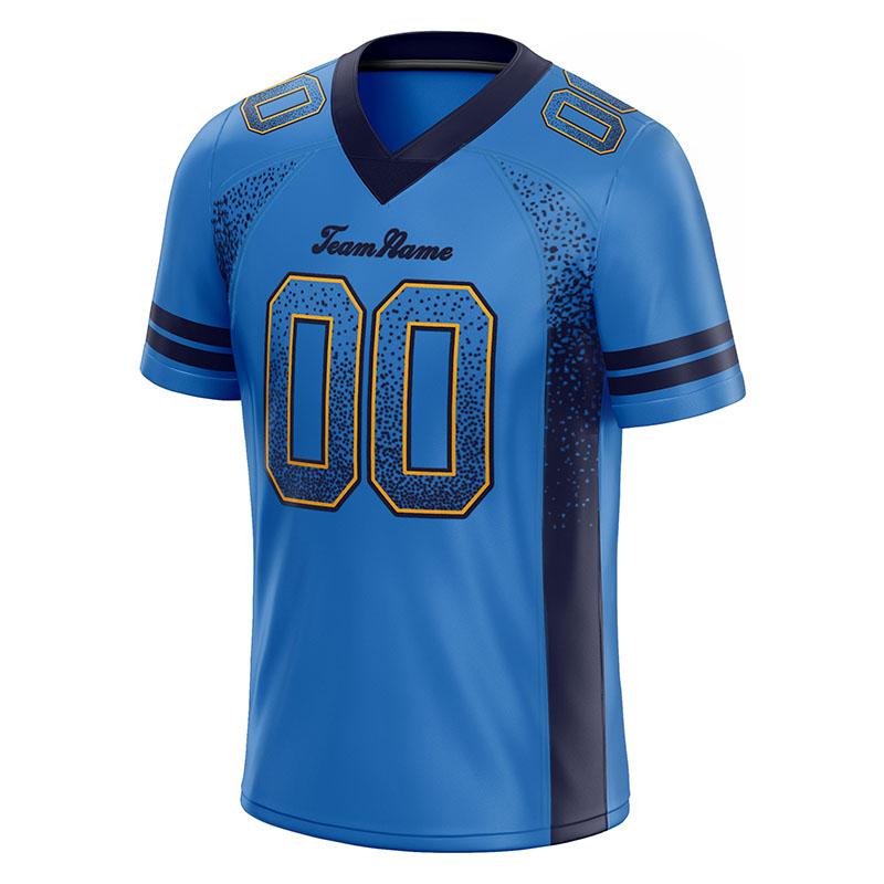 custom authentic drift fashion football jersey light blue-navy mesh