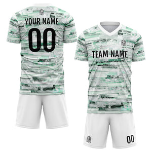 Uniforme de fútbol personalizado para niños y adultos & conjunto personalizado & camiseta verde claro & papel tapiz