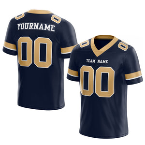 customized authentic football jersey navy gold-white mesh