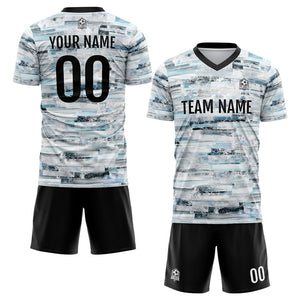 Uniforme de fútbol personalizado para niños y adultos & conjunto personalizado & camiseta azul claro & fondo de pantalla