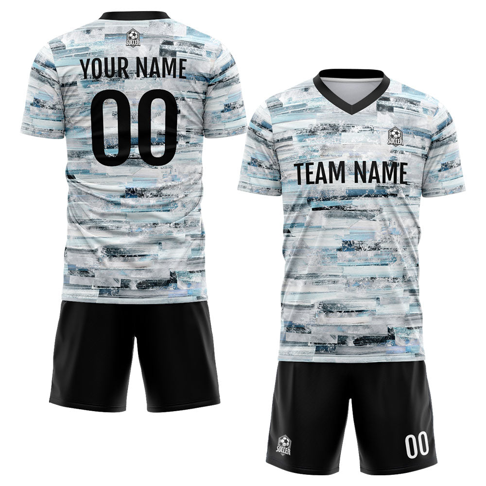 Uniforme de fútbol personalizado para niños y adultos & conjunto personalizado & camiseta azul claro & fondo de pantalla