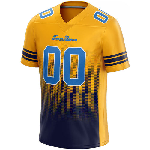 custom authentic gradient fashion football jersey yellow-navy
