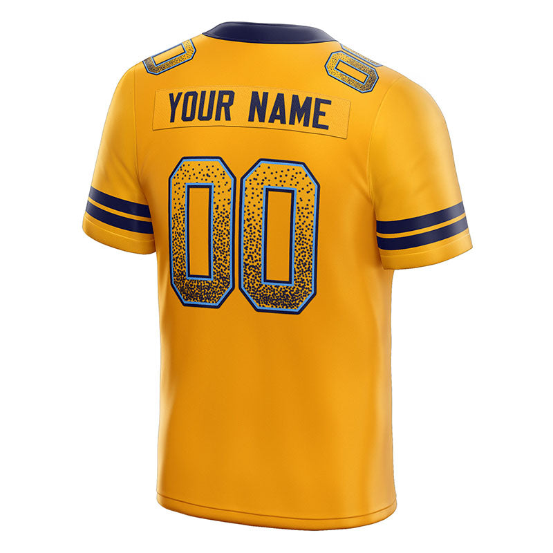 custom authentic drift fashion football jersey yellow-navy mesh