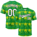 Dise?o personalizado de camiseta de béisbol verde con estampado completo
