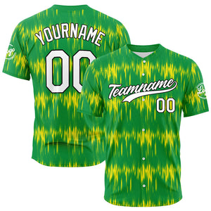 Dise?o personalizado de camiseta de béisbol verde con estampado completo