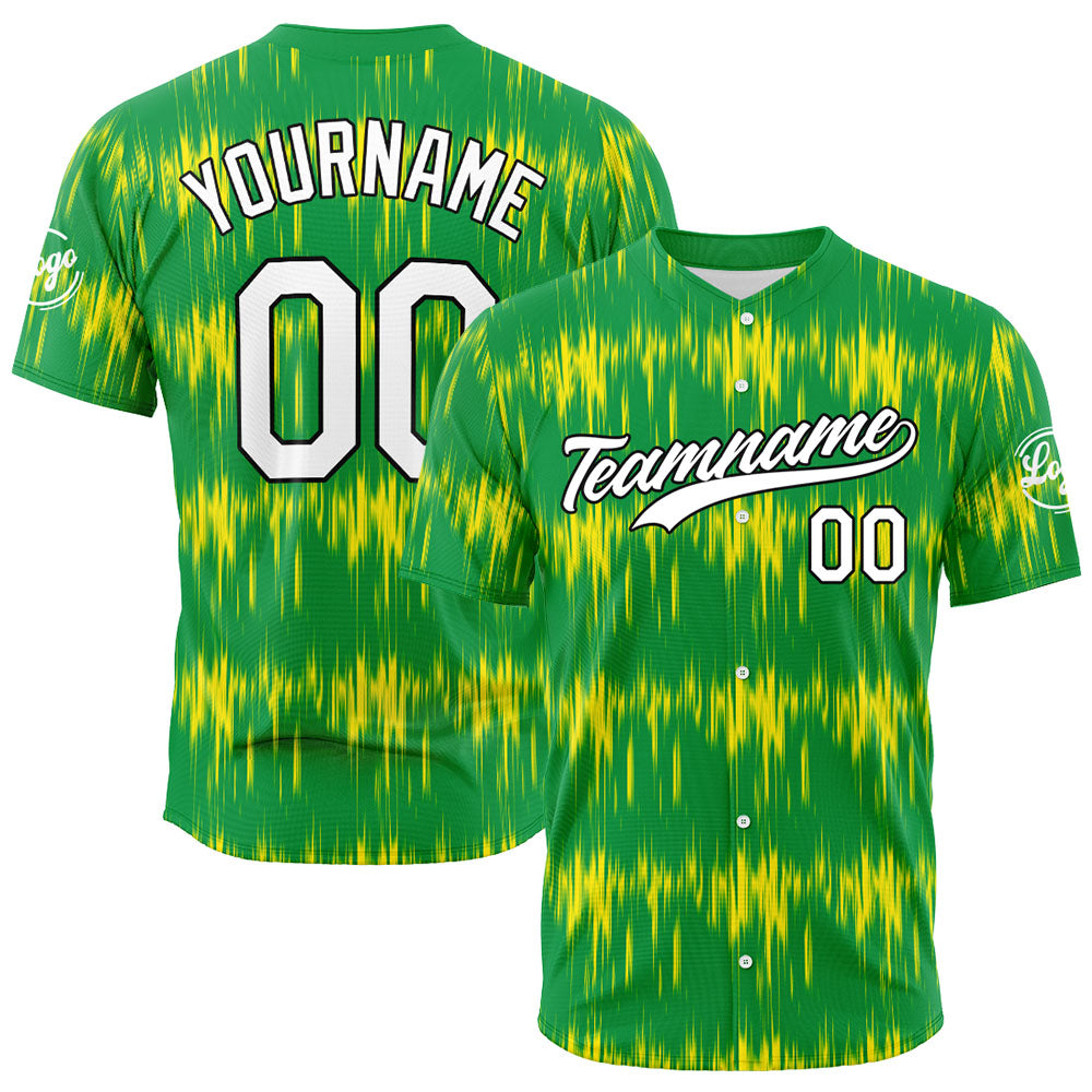 Dise?o personalizado de camiseta de béisbol verde con estampado completo