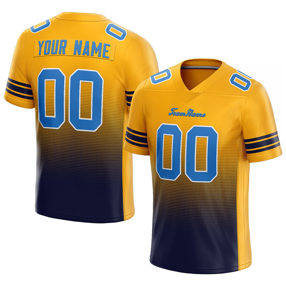 custom authentic gradient fashion football jersey yellow-navy