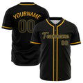 Camisetas de béisbol de hip hop negras personalizadas & cosidas & estampadas y con nombre y número personalizados