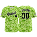 Camiseta de béisbol verde con dise?o personalizado estampado a todo color