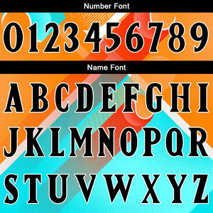 Uniforme de baloncesto personalizado color aguamarina y naranja con tu logotipo-nombre y número impresos