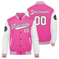 Chaqueta universitaria personalizada estilo Letterman para hombres-mujeres y jóvenes-color rosa