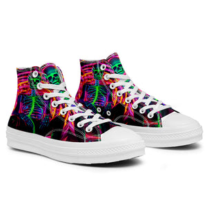 Resalta tu estilo con las zapatillas de lona de caña media Skeleton para hombre y mujer