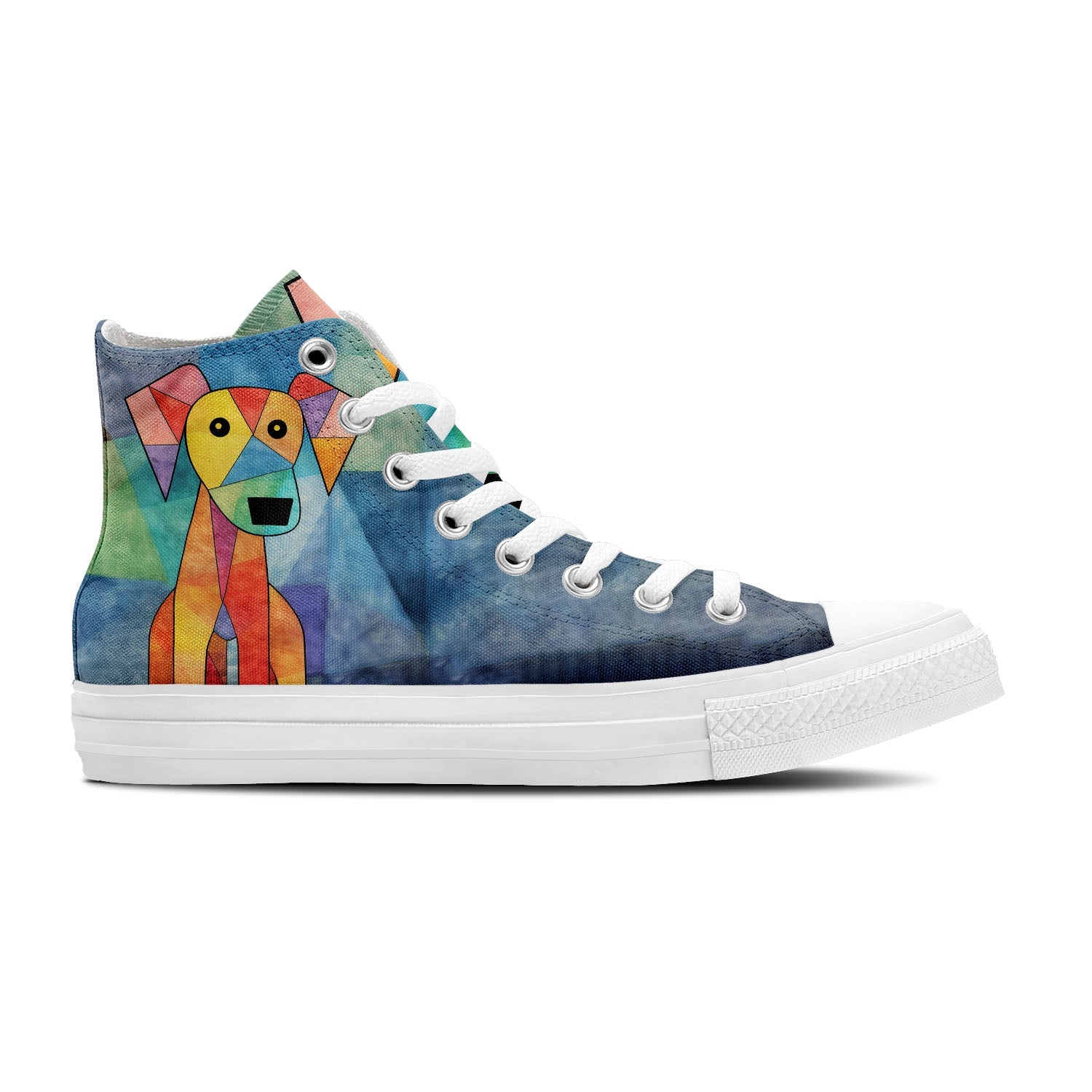 Fantasía felina: da rienda suelta a tu lado creativo con estas zapatillas de lona de caña alta Moda unisex adornada con la cautivadora gracia de los estampados artísticos de gatos