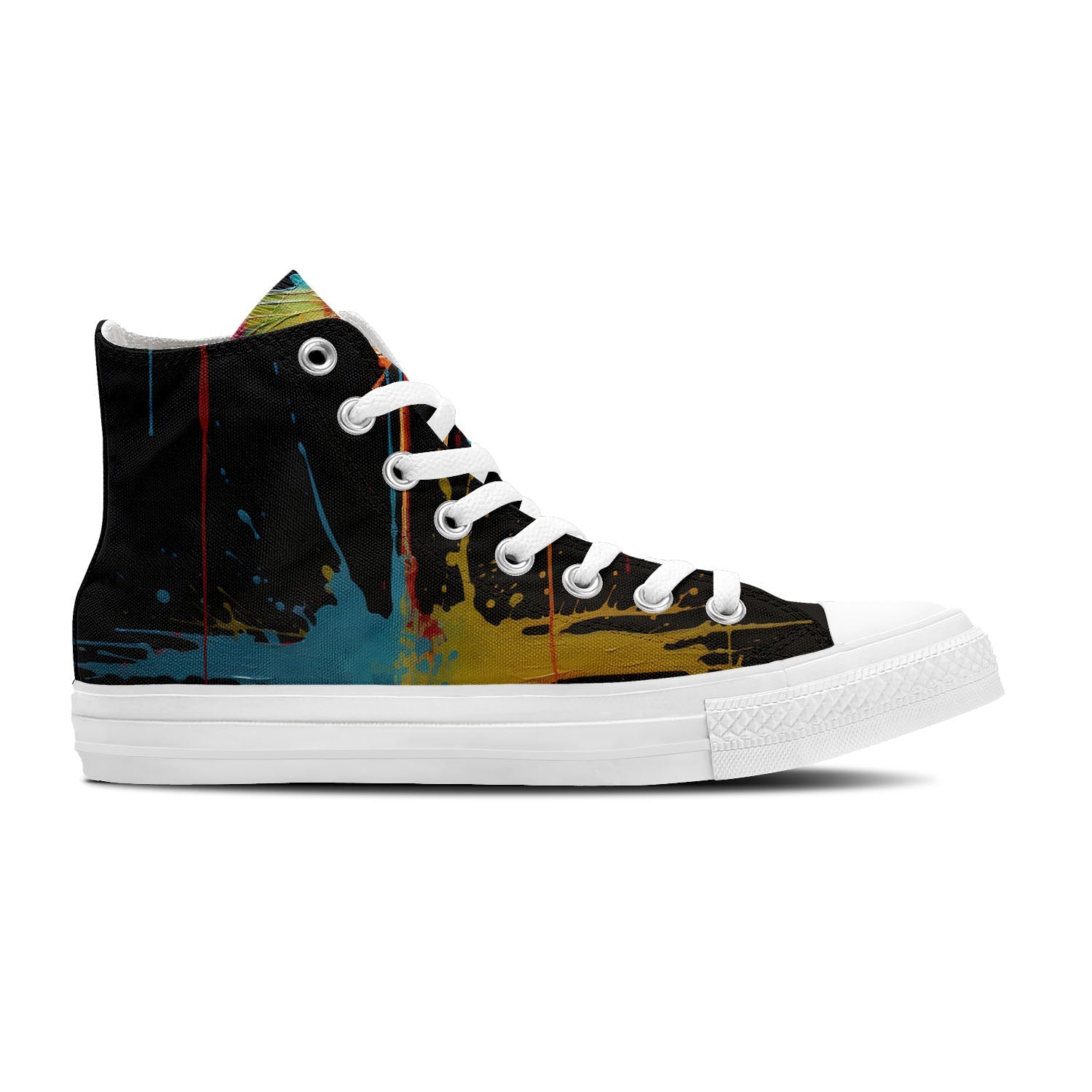 Creatividad líquida: eleva tu estilo con zapatillas de lona de media caña para hombre y mujer Diseños de libélulas con efecto de goteo que transforman cada paso