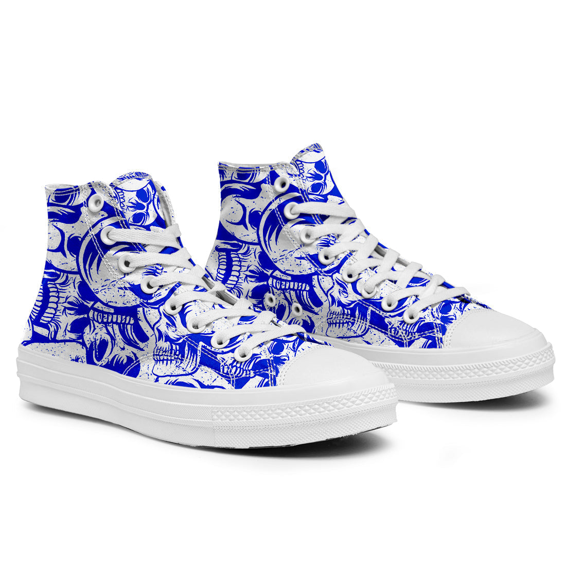 Resalta tu estilo con las zapatillas de lona de caña media Skeleton para hombre y mujer