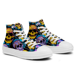 Resalta tu estilo con las zapatillas de lona de caña media Skeleton para hombre y mujer