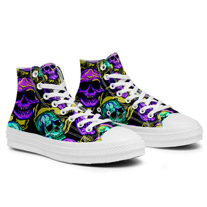 Resalta tu estilo con las zapatillas de lona de caña media Skeleton para hombre y mujer