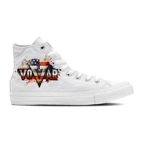 Resalta tu estilo con zapatillas de lona de media caña con estampado de grafiti para hombre y mujer