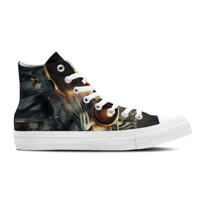 Cool Cat Canvas: Libera tu estilo con estas zapatillas de lona de media caña para hombre y mujer