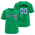 Camiseta de béisbol verde personalizada con diseño bordado Camisetas de béisbol de hip hop personalizadas