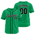 Camiseta de béisbol personalizada con diseño bordado & estilo hip hop & color verde y negro