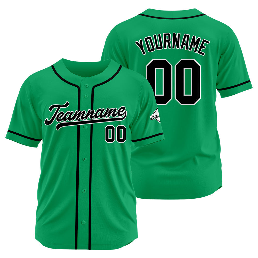 Camiseta de béisbol personalizada con diseño bordado & estilo hip hop & color verde y negro