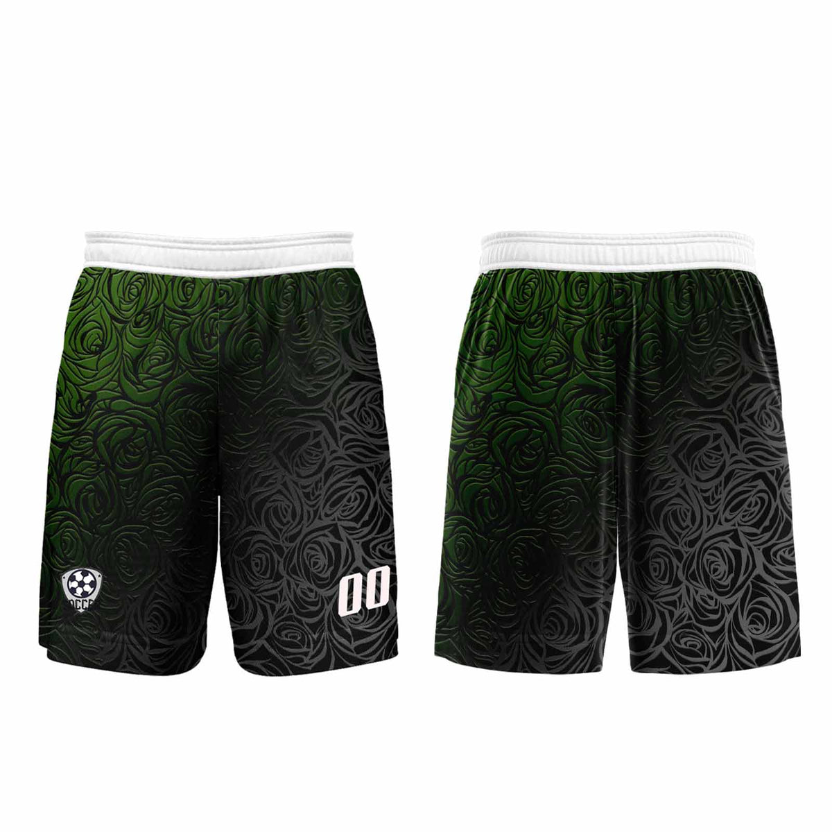 Conjunto personalizado de camiseta de uniforme verde y plateado para niños y adultos