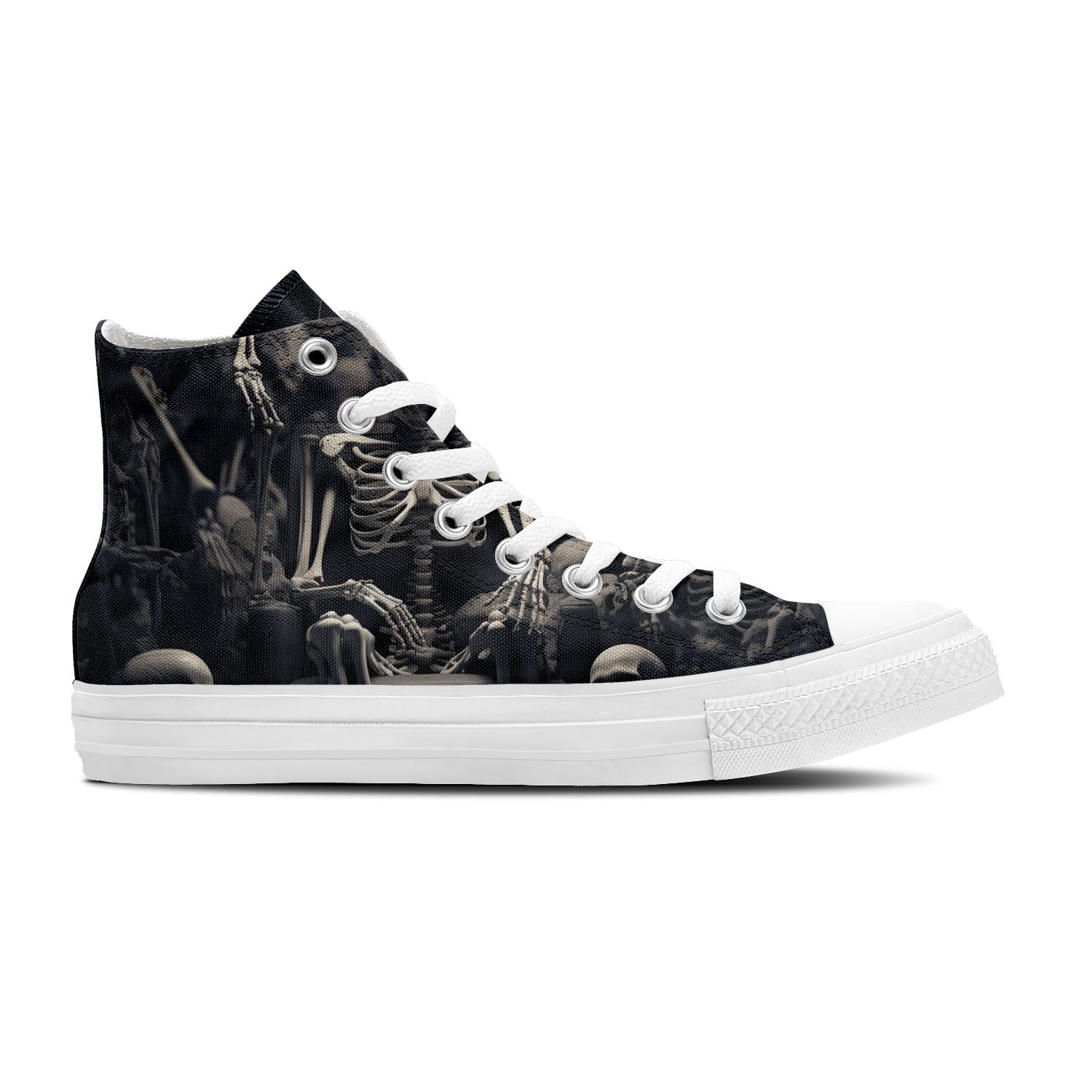 Estilo moderno con calaveras: súmate a la tendencia con zapatillas de lona de caña media y adopta un estilo único