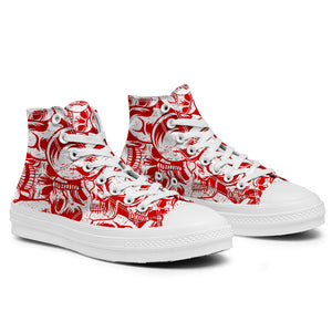 Resalta tu estilo con las zapatillas de lona de caña media Skeleton para hombre y mujer