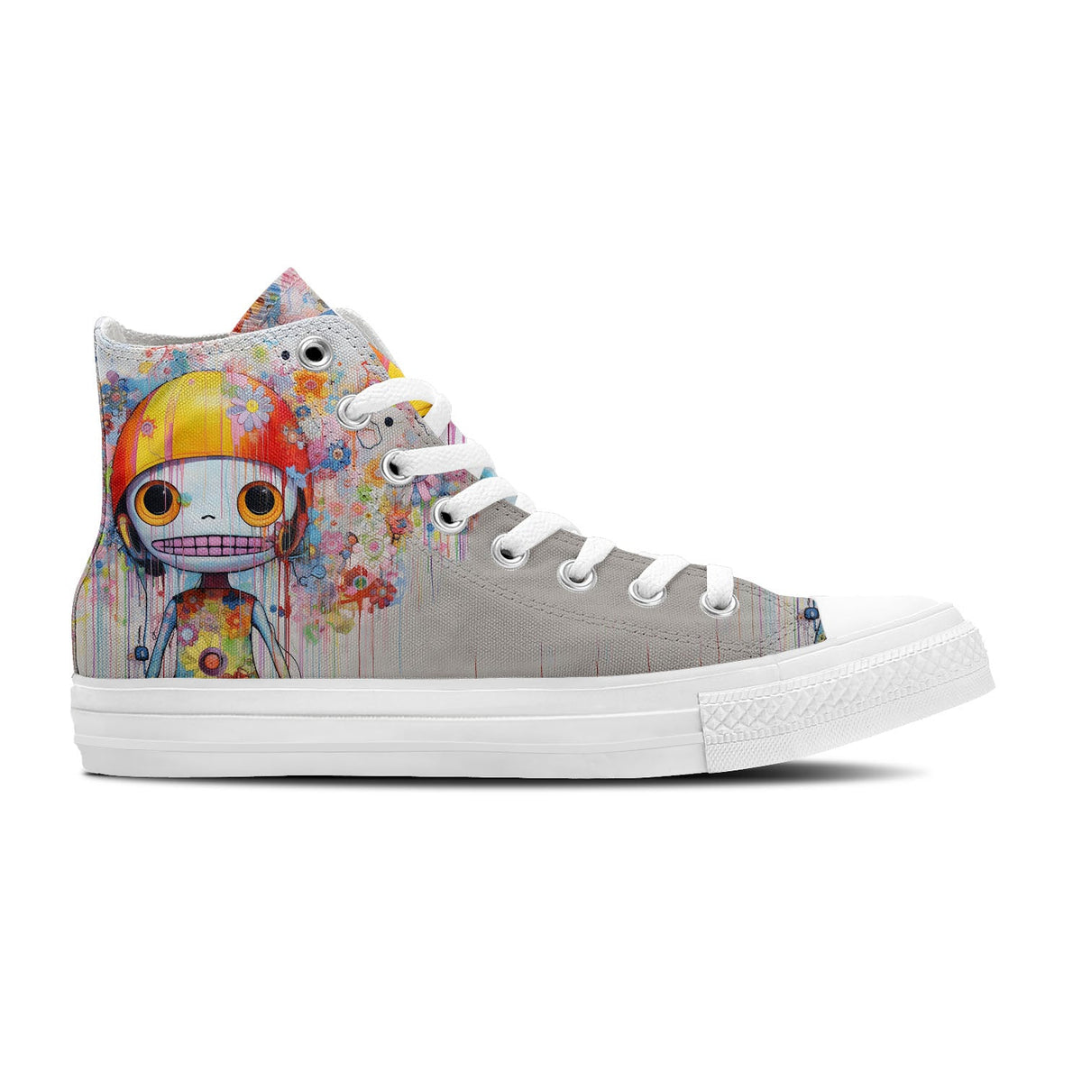 Skelete Harmony: Zapatillas unisex de media caña de lona -Adéntrate en un mundo de estilo Sketch con cautivadores estampados de esqueletos para hombre y mujer