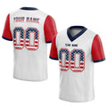 customized authentic football jersey white-red-navy mesh big size 7x