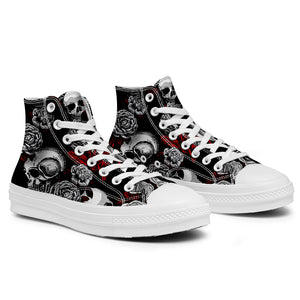 Resalta tu estilo con las zapatillas de lona de caña media Skeleton para hombre y mujer