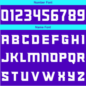 Uniforme de baloncesto personalizado en color morado claro y azul claro con tu logotipo-nombre y número impresos