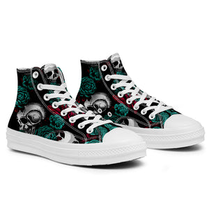 Resalta tu estilo con las zapatillas de lona de caña media Skeleton para hombre y mujer