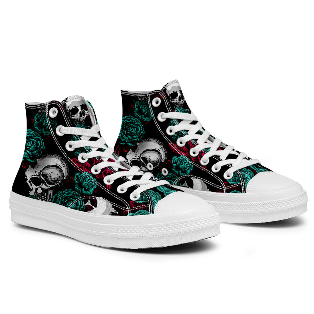 Resalta tu estilo con las zapatillas de lona de caña media Skeleton para hombre y mujer