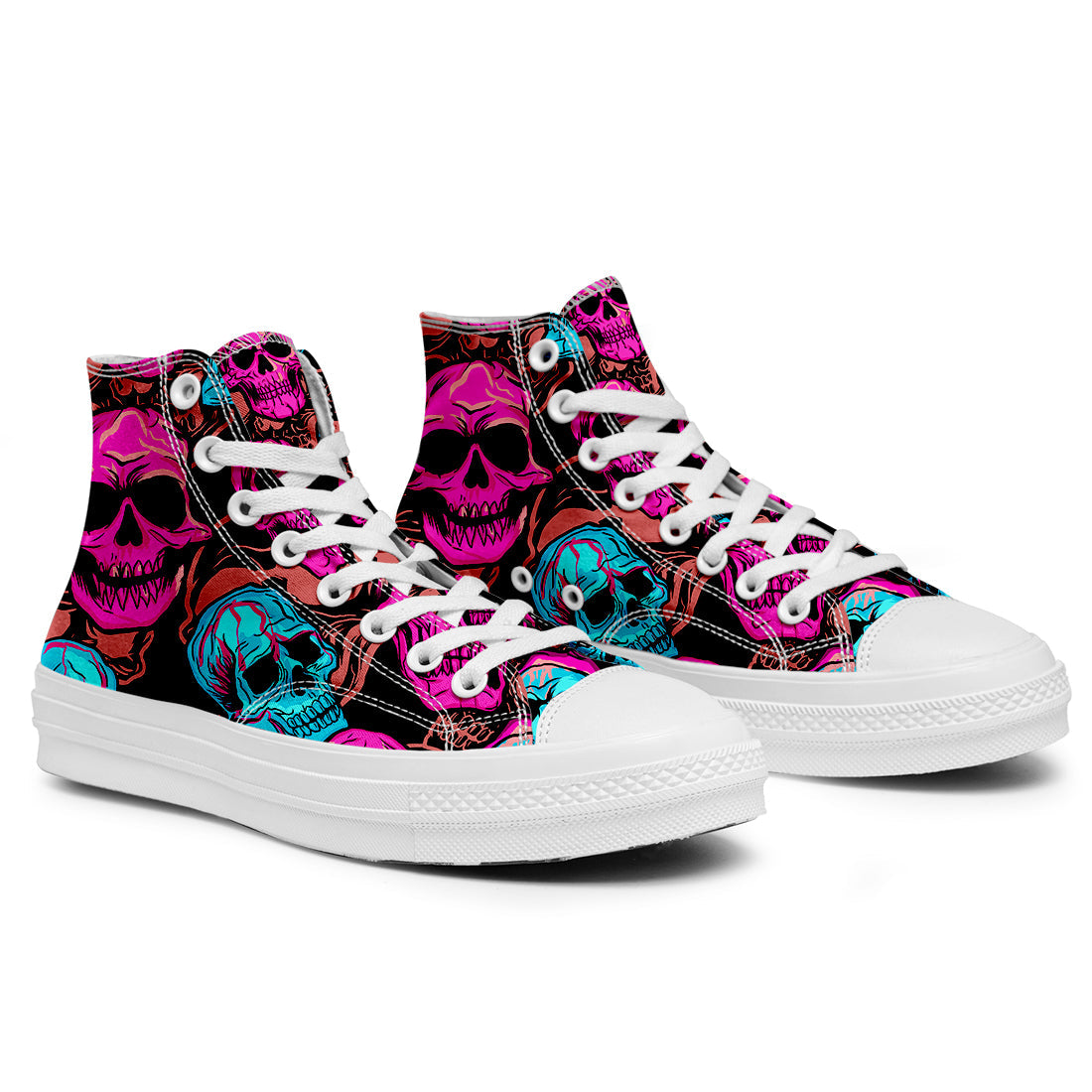 Resalta tu estilo con las zapatillas de lona de caña media Skeleton para hombre y mujer