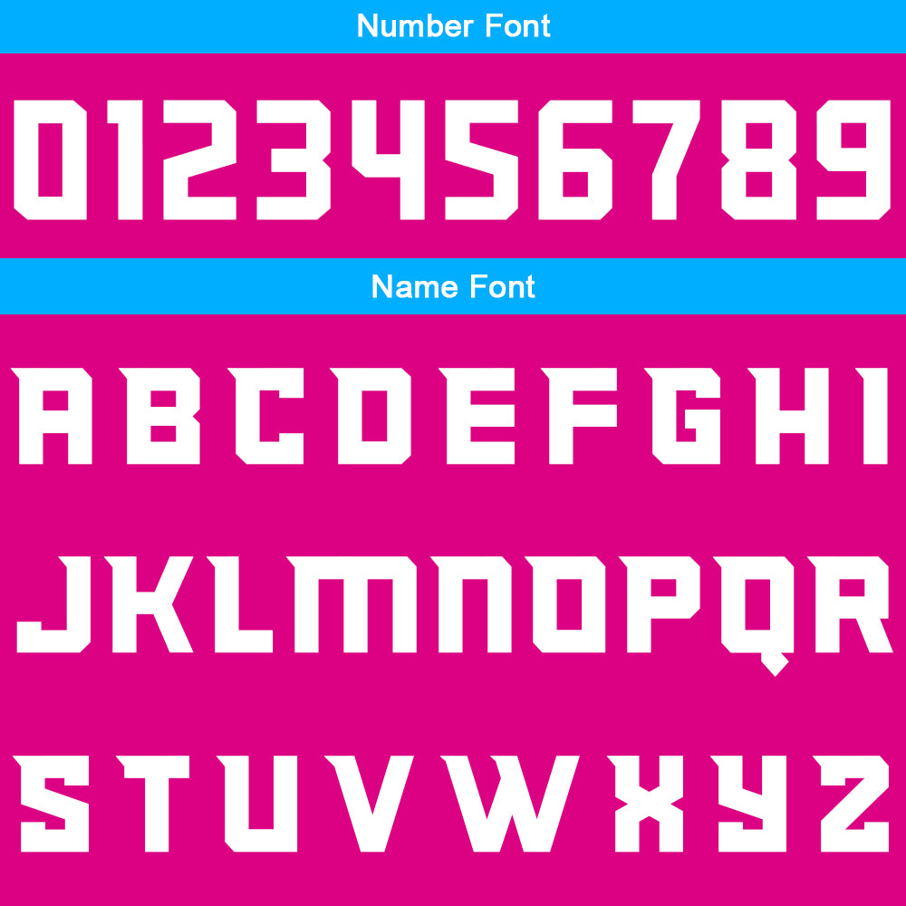 Uniforme de baloncesto personalizado rosa fucsia y azul con tu logotipo-nombre y número impresos