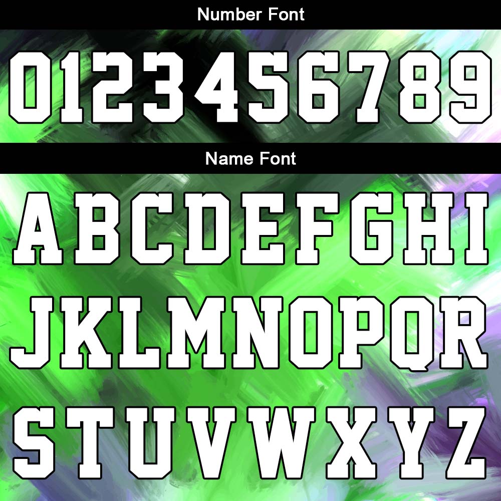 Uniforme de baloncesto personalizado verde y morado con tu logotipo-nombre y número impresos