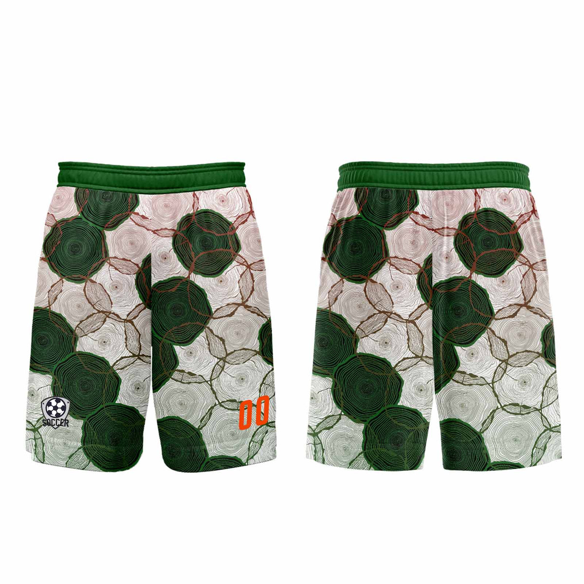 Conjunto personalizado de camiseta de uniforme verde oscuro y rojo para niños y adultos