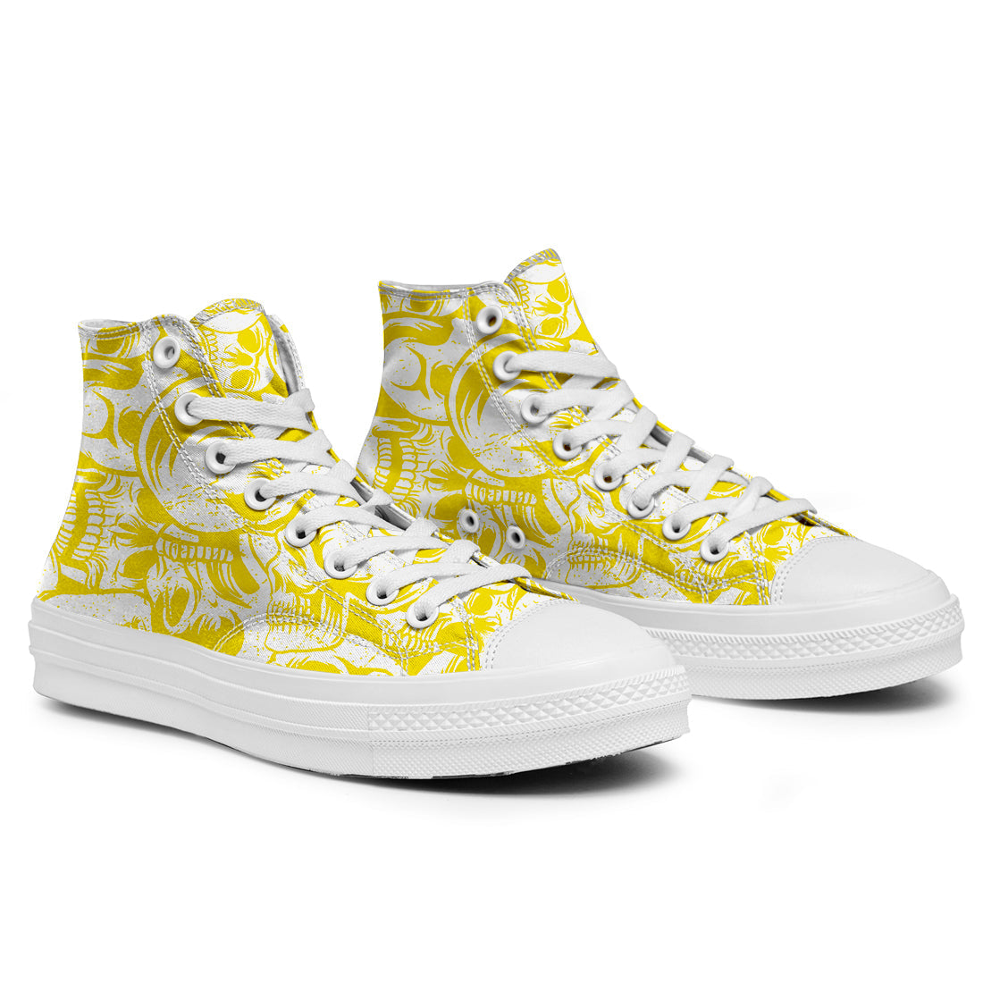 Resalta tu estilo con las zapatillas de lona de caña media Skeleton para hombre y mujer