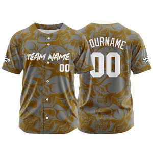 Camiseta de béisbol personalizada para hombres mujeres ni?os y jóvenes con bordados e impresión en color marrón y gris