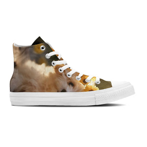 Whiskers Wonderland: Adéntrate en la ternura unisex con nuestras adorables zapatillas de lona de corte medio-con divertidos diseños de gatitos para hombres y mujeres