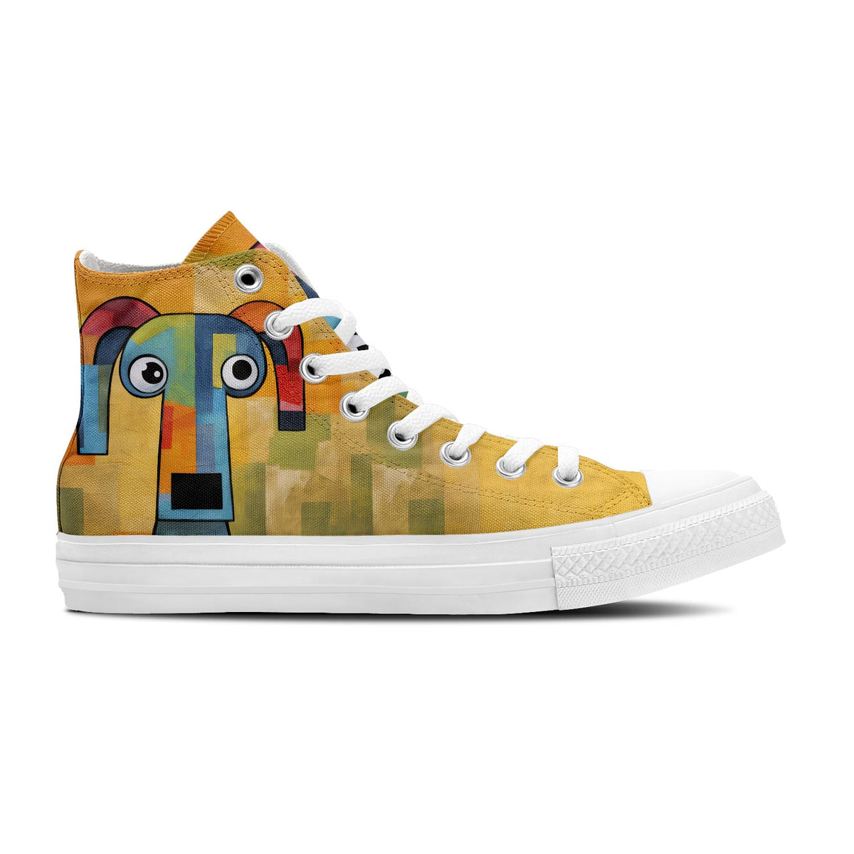 Gatitos Artísticos: Zapatillas de lona de media caña para hombre y mujer -Eleva tu estilo con estas zapatillas de lona de caña media que presentan la encantadora alegría del arte felino