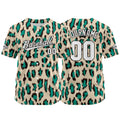 Camiseta de béisbol con dise?o personalizado estampado a todo color verde-beige