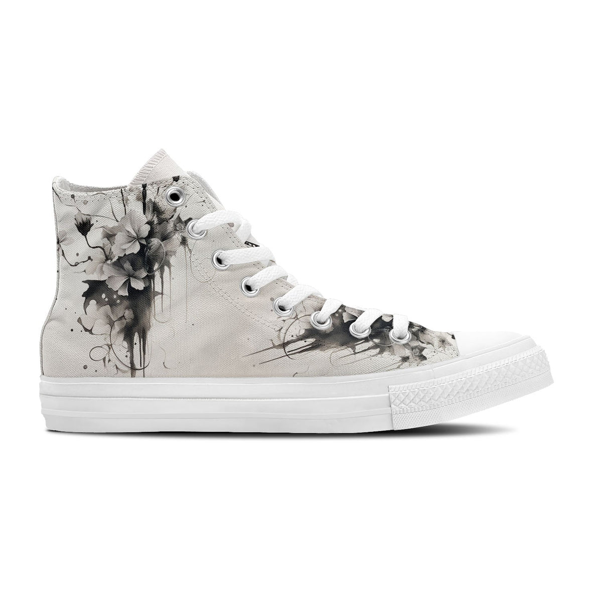 Dragonfly Dreams: Zapatillas de lona de caña alta con diseño de tinta japonesa -Moda unisex inspirada en el arte de Oriente